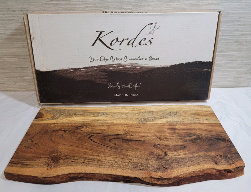 New - Kordes Live Edge Wood Charcuterie Board (cheese board) . Measures 23 3/4"×11.5"