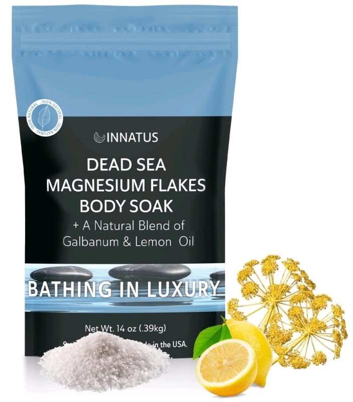 New Innatus | Dead Sea Magnesium Flakes Body Soak + Galbanum & Lemon Oil | 14oz | Retails for $39 US!