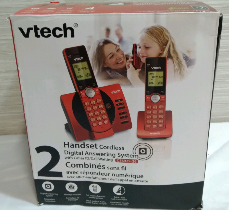 2 Pack Vtech Handset Cordless Digital Answering System