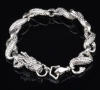 925 Sterling Silver Dragon Bracelet 7.5 Inch Stamped