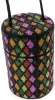 Stunning BOB MACKIE Fully Beaded Multicolor Glass Bead Cylinder Purse | 3.6" Diameter x 5.75" Tall, 22" Drop Handle - 2