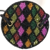 Stunning BOB MACKIE Fully Beaded Multicolor Glass Bead Cylinder Purse | 3.6" Diameter x 5.75" Tall, 22" Drop Handle - 7