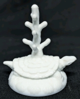 Unsigned Fenton Milk Glass Turtle & Tree Ring Holder | 3" Diameter x 4" Tall