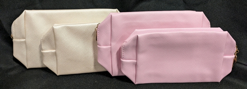 2 New Sohynca 2 Piece Set PU Leather Cosmetic Bag for Women. 2 Colours