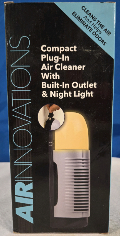 New | Air Innovations Compact Plug In Air Cleaner With Built In Outlet & Nighlight