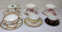 Queen Anne , Crown Staffordshire , Elizabethan +++ Cups & Saucers . All Ring True . Six (6) Sets