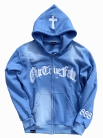 New Men's Size Small | Our True Fate 888 Zip-Uo Hoodie (Blue) | Retails for Over $60!