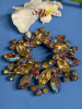Stunning Sherman Aurora Borealis Wreath Brooch 18 Stamens Large Signed - 2