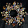 Stunning Sherman Aurora Borealis Wreath Brooch 18 Stamens Large Signed - 5