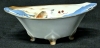Gorgeous RS Tillowitz Sitesia Winter Scene w Robin & Goldfinch Footed Bowl | 9.25" x 6.75" x 3.5" Tall - 6