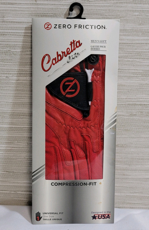 New - Cabretta Elite Zero Friction Compression Fit Men's Left Handed Golf Glove . One Size , Universal Fit