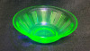 Vintage Kellogg's Uranium Glass Cereal Bowl . Measures 2" tall & 5.5" diameter . No chips or cracks - 2