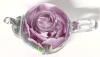 Dynasty Gallery Heirloom Collectibles Pink Rose Teapot Art Glass Paperweight | 3" Tall - 3