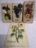 4 Wall Decor Fruit and Flowers