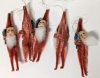 Vintage & MCM Christmas | 5 Chenille & Clay Face Pipe Cleaner Santa Gnome Ornaments (3" ea) & 2 1970s Santa & Frosty Candy Containers Made in Hong Kong w Contents (4.25" Tall ea) - 3