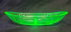 Vintage Uranium Glass Divided Nut / Candy Dish . Measures 1 5/8" tall & 9 1/4" wide . Small minor tiny chips / niks on bottom edge - 4