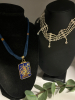 Vintage Cloisonn&eacute; Floral Necklace Modern Rhinestone Draped Choker Necklace