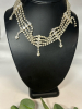 Vintage Cloisonn&eacute; Floral Necklace Modern Rhinestone Draped Choker Necklace - 2