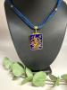 Vintage Cloisonn&eacute; Floral Necklace Modern Rhinestone Draped Choker Necklace - 3