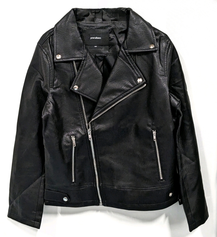 New PRIV&Eacute; ALLIANCE Men's Vegan Leather Jacket Size LARGE