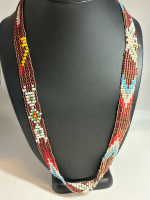 Vintage Glass Seed Bead Native American Necklace