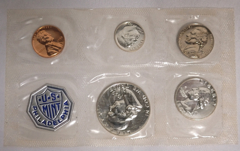 1959 United States Silver Coin Set , Philadelphia Mint . Sealed , Uncirculated