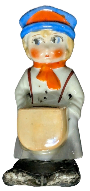 Vintage Japan Lusterware Dutch Delivery Boy Wall Pocket / Holder | 5.5" Long