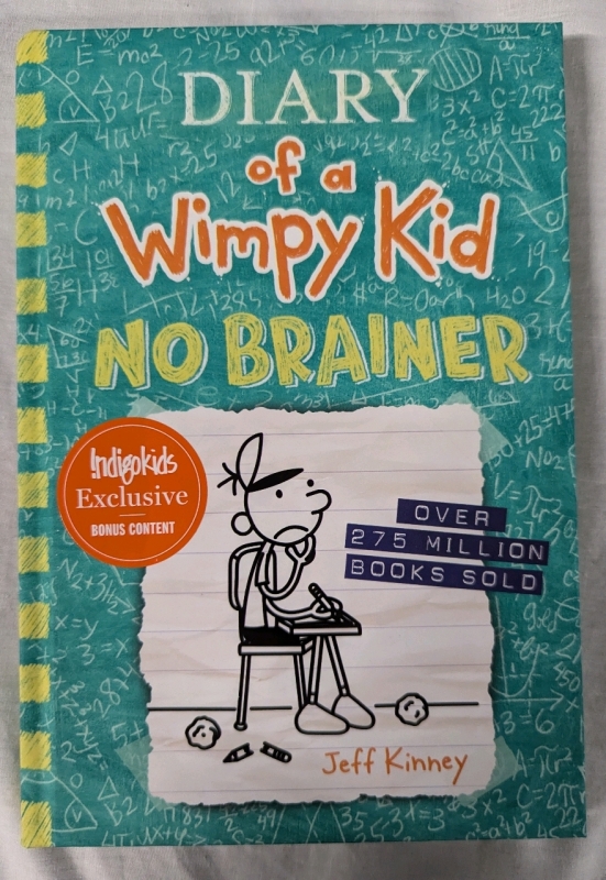 New Hardcover Copy of "Diary of Wimpy Kid: No Brainer" 9" Tall