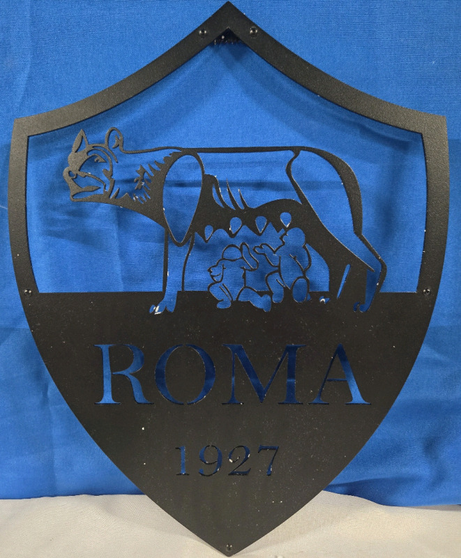 New | Black Metal Wall Sign | " 1927 Roma "