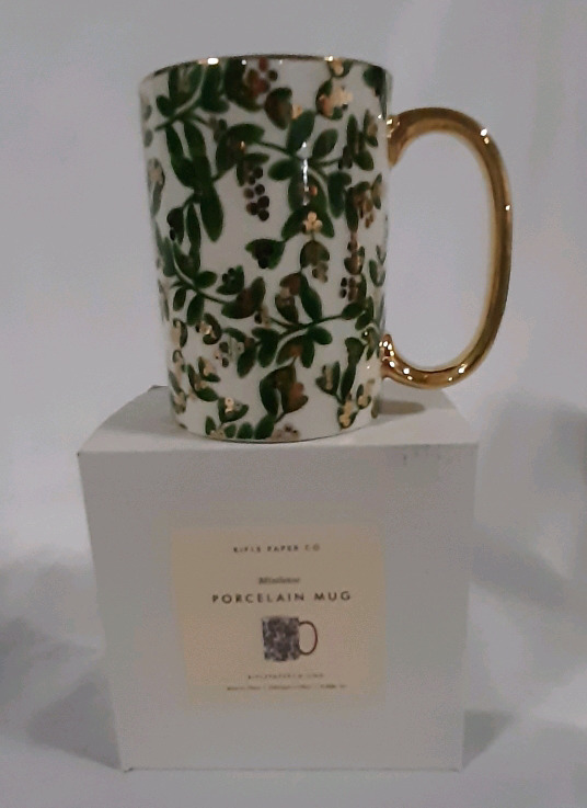 New in Original Box - "Mistletoe" Porcelain Mug