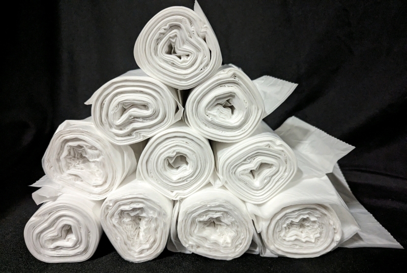New 250 Barry Plastics Rhino-X Garbage Bags, Clear, Food Grade.