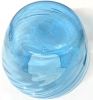 Large Spiral Lightly Ribbed Translucent Blue Glass Vase | 9.15" Tall - 3