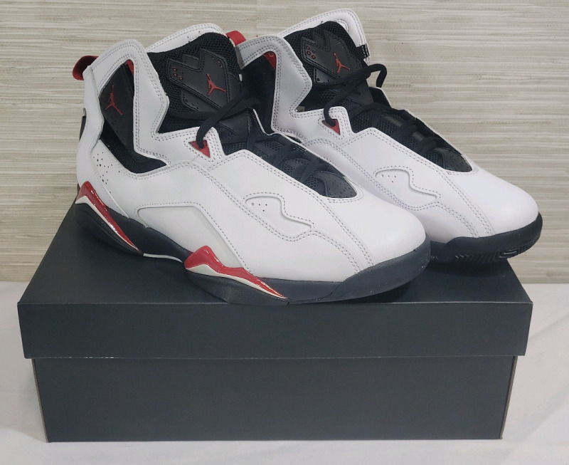 New - Air Jordan True Flight Shoes , White/Varsity Red-Black . Size Men's 8.5 . Retail $110