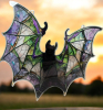 Vibrant Acrylic Bat Suncatcher Stunning Stained Glass-Style Hanging Ornament 8" x 7.3" - 4