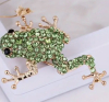 Unique Hedgehog Quilled Brooch Green Rhinstone Leaping Frog Brooch - 5