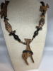 Fabulous Carved Wood Chunky Animal Necklace Beads Rondels - 2