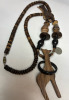 Fabulous Carved Wood Chunky Animal Necklace Beads Rondels - 5