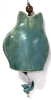 Fantastic Signed Handmade Ceramic Folk Art Ceramic Cat Wing Chime w Bird Clapper | Cat: 8.25" Long - 3