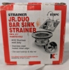 New Keeny JR. Duo Bar Sink Strainer. For 2 - 2.5" Diameter Hole. 878PC - 3