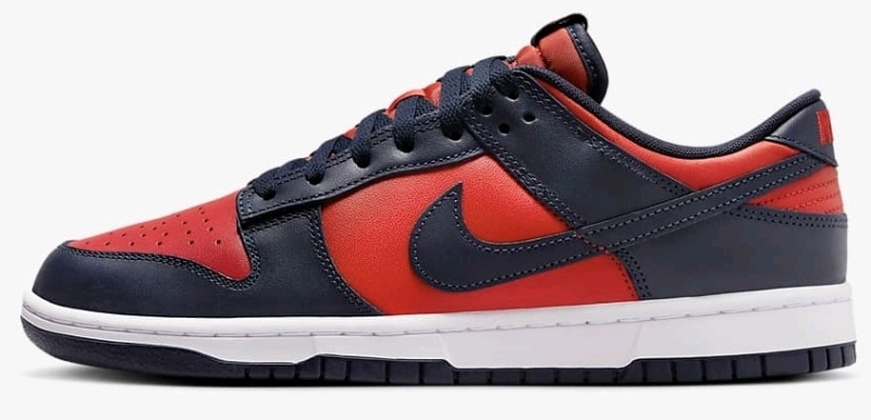 New Men's Size 8 | NIKE Dunk Low Retro Running Shoes | University Red / Obsidian-White | Retails for $120!