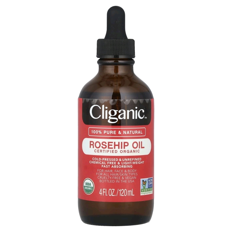 New Cliganic Organic Unrefined Cold-Pressed Rosehip Seed Oil | 120ml