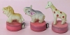 3 Tiny Vintage Celluloid Zoo Animal Measuring Tapes | Made in Japan | Up to 2" Tall