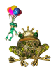 Timeless Rhinestone Enamel Frog Brooch Frog Brooch with Balloons - 2