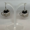 Adorable Peeking Black Cat in Cup Necklace Earring Set - 3