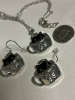 Adorable Peeking Black Cat in Cup Necklace Earring Set - 6