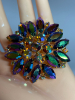 Stunning AB Navette Chaton Rhinestone Snowflake Brooch - 5