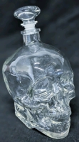 Fantastic Large Clear Glass Skull Decanter | 9.75" Tall