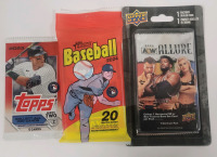 2023 Topps Heritage Baseball Trading Card Sealed Pack , 2024 Topps Series 2 Trading Card Sealed Pack & 2023 UD AEW Allure Wrestling Trading Card Sealed Pack