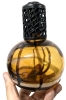 Neat La-Tee-Da! Amber & Striped Glass Effusion Fragrance Lamp w New Wick | 5.75" Tall - 3