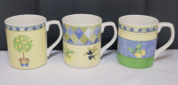 Royal Doulton CARMINA Coffee / Tea Mugs , Set of 3 . No chips or cracks